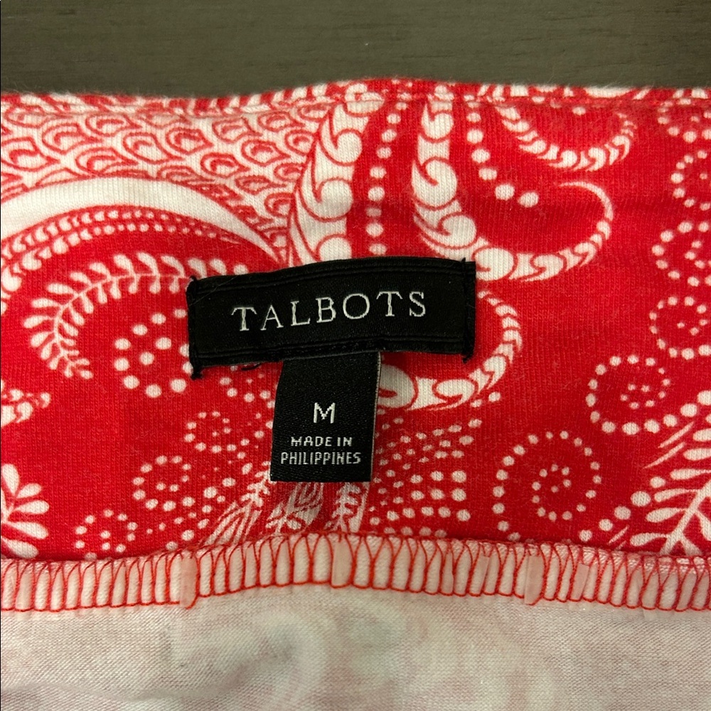 Talbots Red and White Paisley Maxi Skirt - Picture 2 of 2